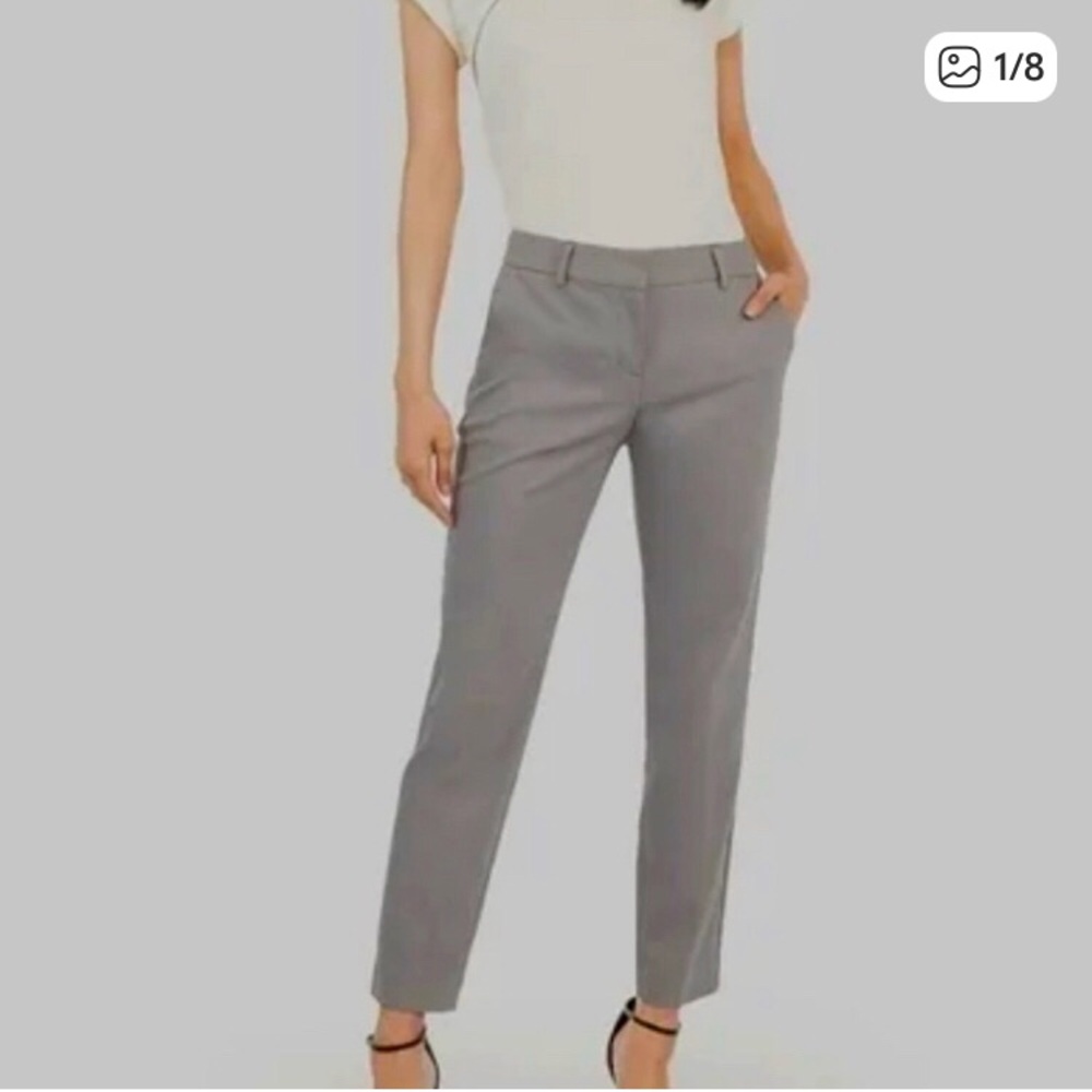 Express | Mid-Rise Columnist Ankle Pants Light Gray Size 2 Short NWT